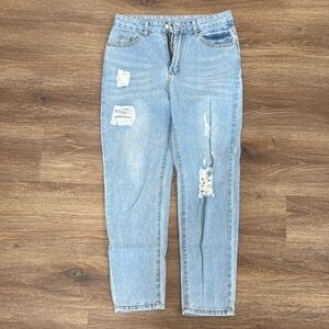 Light Wash Straight Leg Jeans
